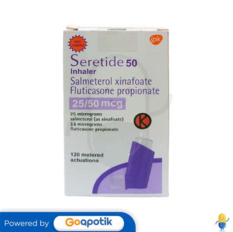 SERETIDE INHALER 25/50 MCG BOX - Kegunaan, Efek Samping, Dosis dan Aturan Pakai