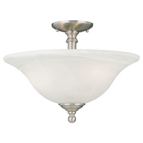 Thomas Lighting Riva 3-Light Brushed Nickel Ceiling Semi-Flush Mount Light-SL869678 - The Home Depot