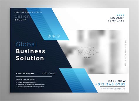 creative blue modern business brochure flyer presentation templa - Download Free Vector Art ...