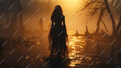 Premium AI Image | Mysterious Woman Mystery Woman In Mist Silhouette