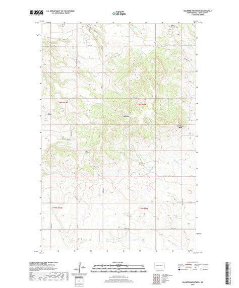 MyTopo Killdeer Mountains, North Dakota USGS Quad Topo Map