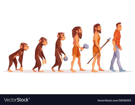 Human evolution stages cartoon concept Royalty Free Vector