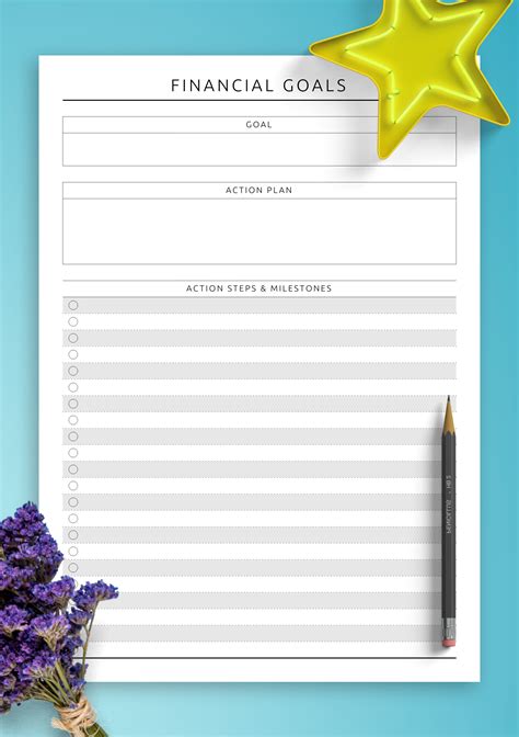 Download Printable Financial Goals Template PDF