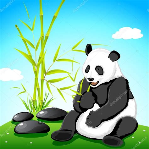 Panda eating Bamboo Stock Vector Image by ©vectomart #6405908