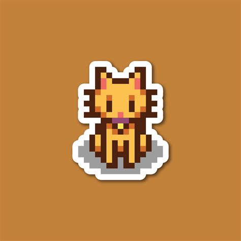 Stardew Valley Cat Sticker Yellow Cat - Etsy