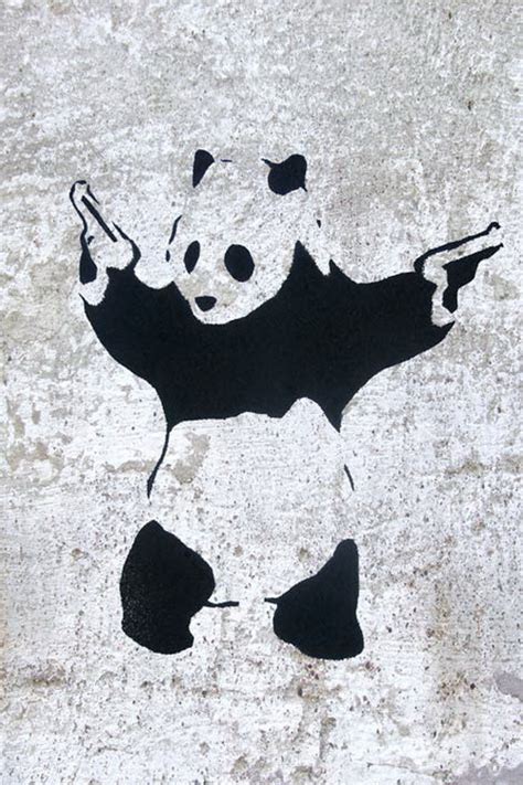 Banksy - Panda Guns Mini Paper Poster