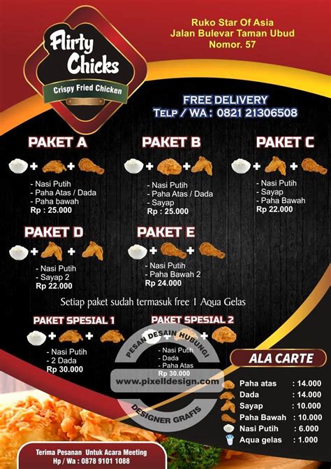 Contoh Desain Daftar Menu Makanan Ayam Goreng | Crispy fried chicken, Fried chicken, Menu