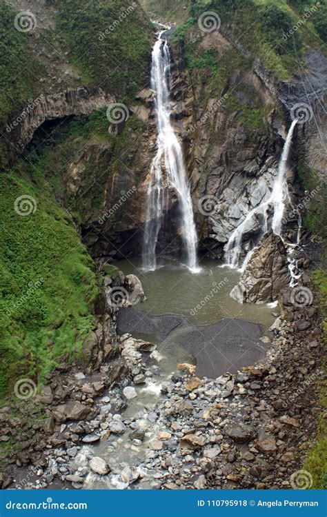 Waterfalls Near Banos, Ecuador Stock Photo - Image of river, ecuador ...