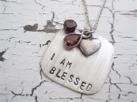 I AM BLESSED, me, blessed, necklace, protection, silver, love, heart ...