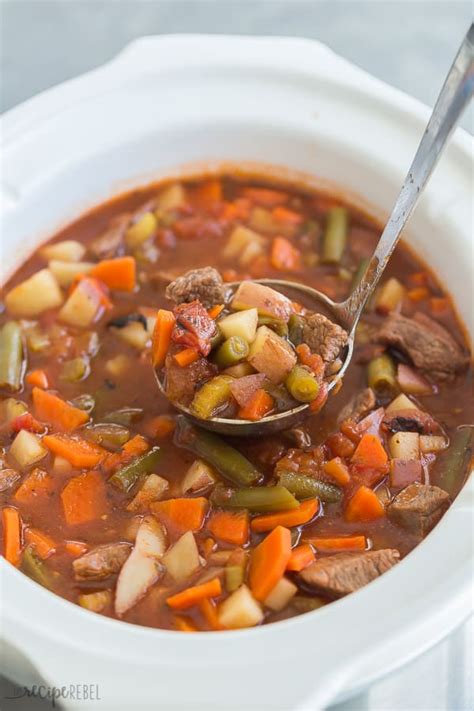 Crockpot Vegetable Beef Soup recipe - The Recipe Rebel