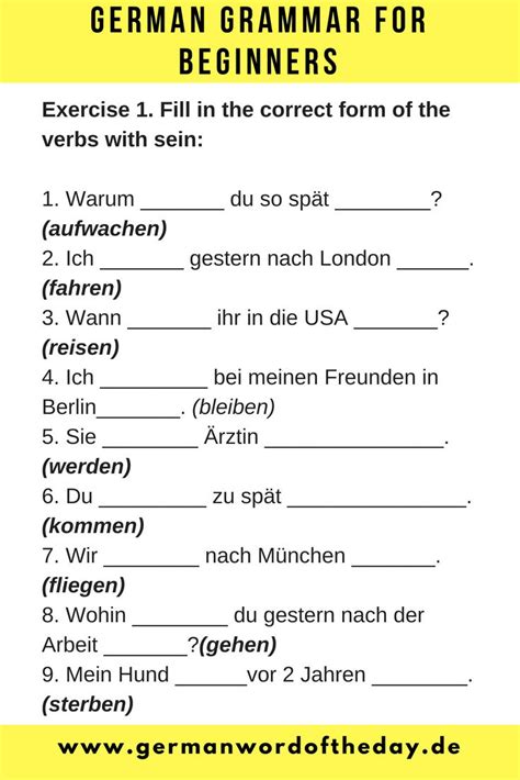 German Language Worksheets