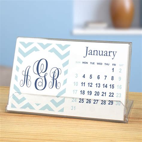 Personalized Chevron Monogram Desk Calendar | GiftsForYouNow