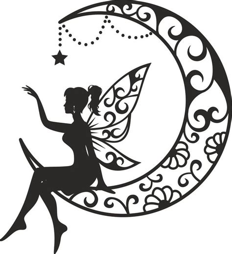 Moon Fairy SVG, Moon Fairy PNG, Fairy SVG, Moon Svg, Fairy and Moon ...