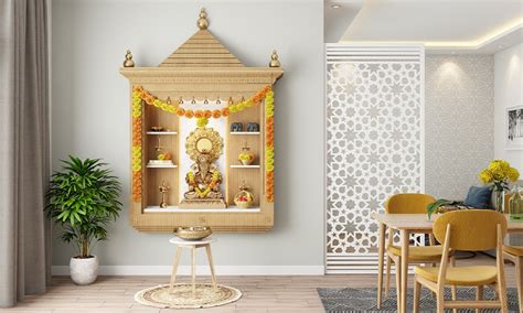 Wall Mounted Mandir Designs For Home | Design Cafe