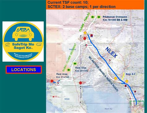 Location map of tollway service facilities along NLEX, SCTEX | Photos | GMA News Online