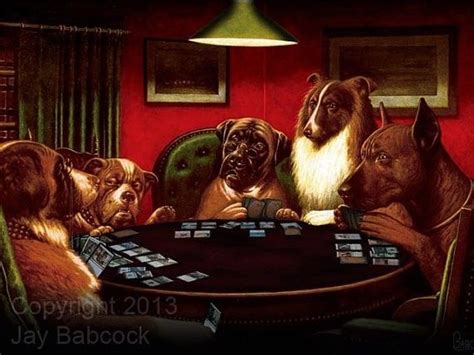 Dogs Playing Magic Full Color Poster | Dogs playing poker, Dog art ...