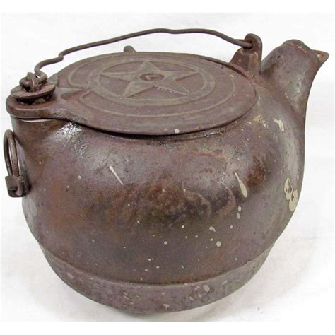 VINTAGE CAST IRON TEA KETTLE