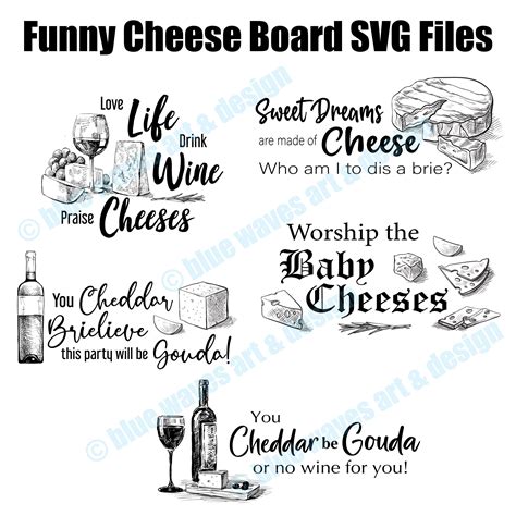 Funny Charcuterie Board SVG Files Cheesy SVG Files Cheese - Etsy UK