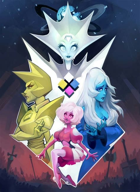 Pink blue yellow pink diamond homeworld Steven Universe fan art | Steven universe diamond, Pink ...