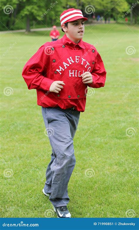 Baseball Player in 19th Century Vintage Uniform during Old Style Base ...