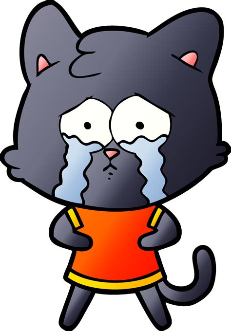 cartoon crying cat 12305763 Vector Art at Vecteezy