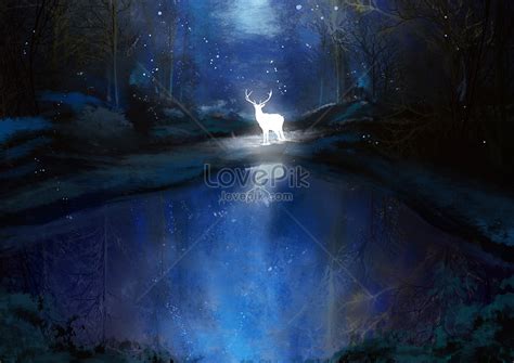 The elk in the night illustration image_picture free download 400085777 ...