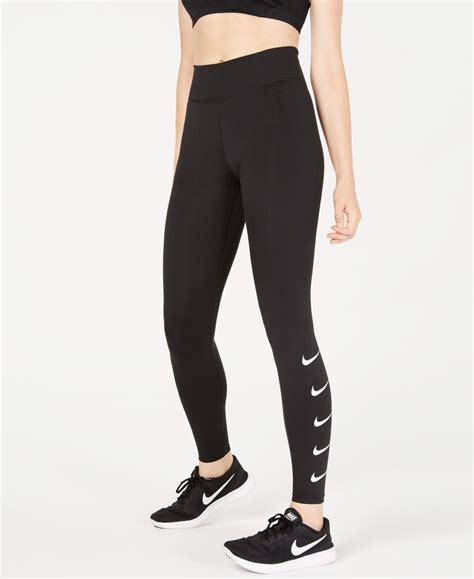 Nike Dri-fit Swoosh Running Leggings - Black/white | Running leggings, Running leggings women ...