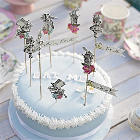 alice in wonderland cake toppers by postbox party | notonthehighstreet.com