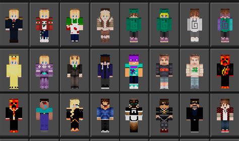 Famous Minecraft Players Skins