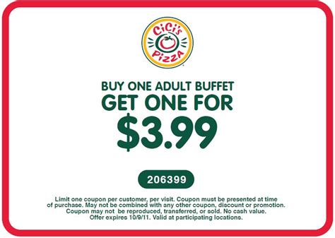 CiCi’s Pizza – BOGO Buffet Coupon