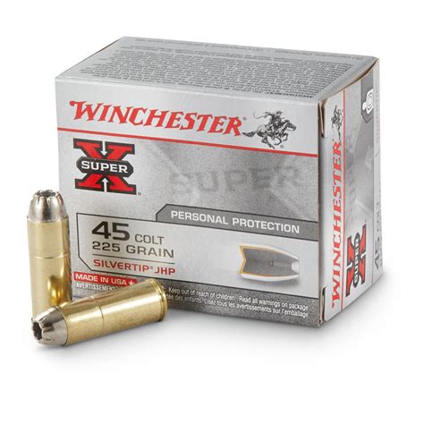 Winchester Super-X, .45 Colt, STHP, 225 Grain, 20 Rounds - 10662, .45 ...