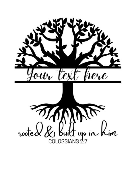 Editable Family Tree Template With Bible Verse Personalize With Your ...