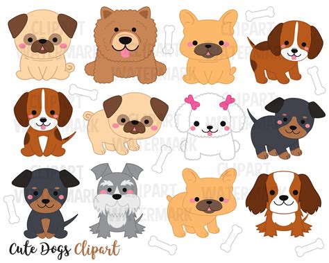 Dog Faces Clipart Bundle Clipart Vector Collection FriendlyStock ...