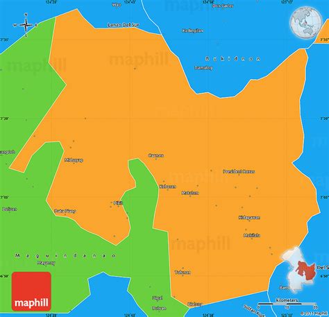 Political Simple Map of North Cotabato