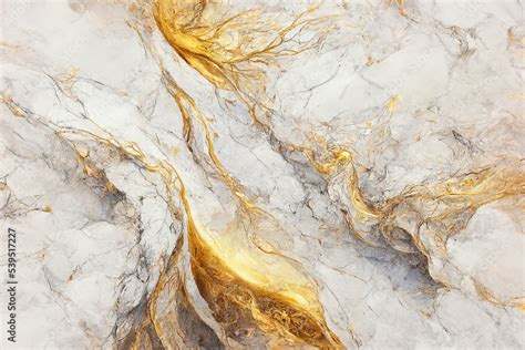 White and gold marble texture. Luxury abstract fluid art paint background. Beautiful modern 3d ...