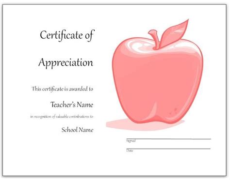 Free Teacher Appreciation Certificates: Download Word and Publisher ...