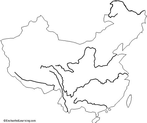 Outline Map: Rivers of China - EnchantedLearning.com