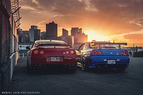 HD wallpaper: Nissan Skyline GT-R R34, Nissan GT-R R35, car, mode of transportation | Wallpaper ...