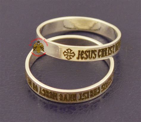 Silver Orthodox Ring Prayer Jesus Christ Have Mercy on Me 3mm, Silver ...