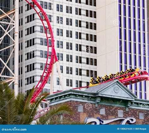 New York-New York Hotel & Casino Roller Coaster, Las Vegas Nevada USA, March 30, 2020 Stock ...