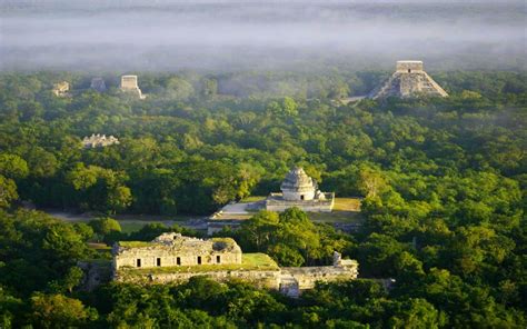 Aerial view of Chichen Itza, landscape, nature, Chichen Itza, temple HD wallpaper | Wallpaper Flare