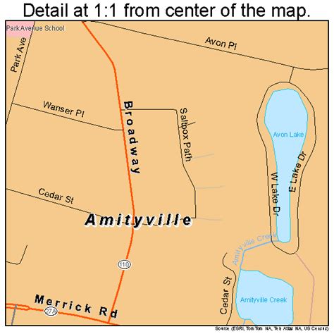 Amityville New York Street Map 3602044