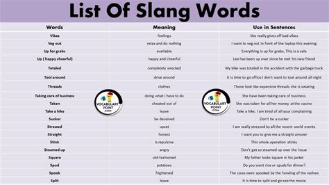 Most Common Slang Words Used Everyday - Vocabulary Point