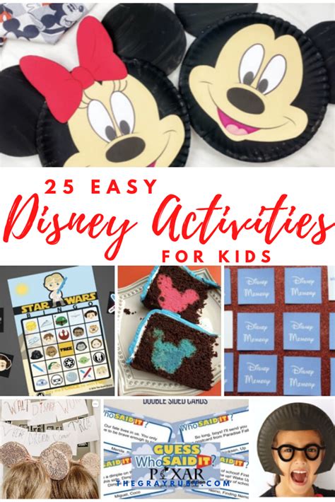 25 Disney activities for kids. These easy craft ideas are so fun and this post includes tons of ...