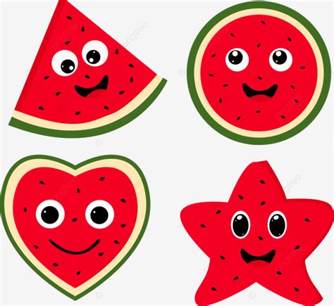 Cartoon Watermelon Slices Vector Illustration, Cartoon Watermelon ...