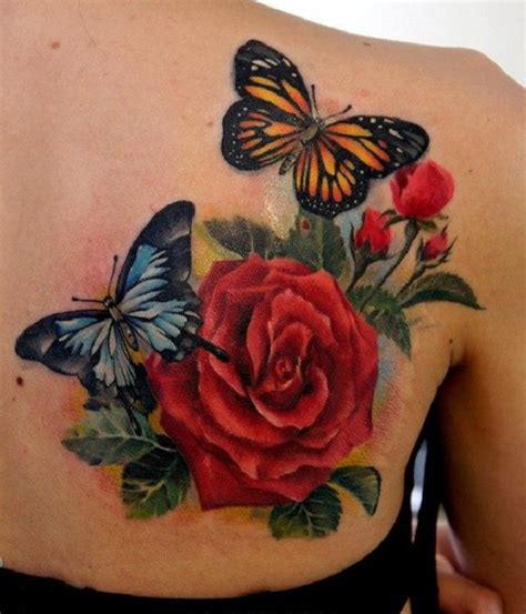 50 Butterfly tattoos with flowers for women - nenuno creative