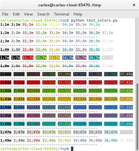 A simple sample to print colors in Terminal with Python (local tty or stty in a ssh) | Carles Mateo