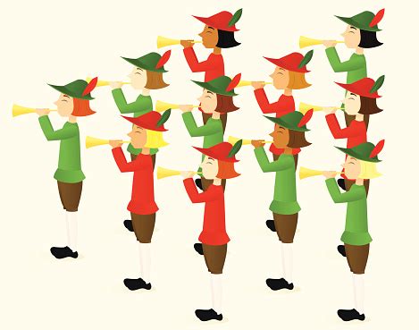 Eleven Pipers Piping Stock Illustration - Download Image Now - iStock