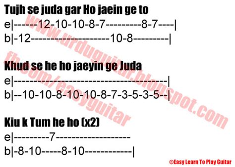 Tum hi ho song lyrics and guitar chords - bitlasopa