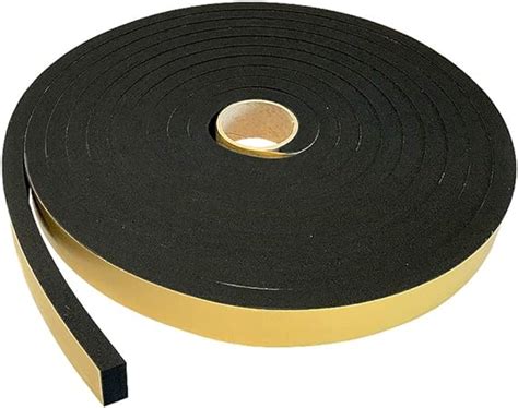 Weatherstrip self adhesive rubber tape - 10m length, 12mm wide x 1.5mm ...